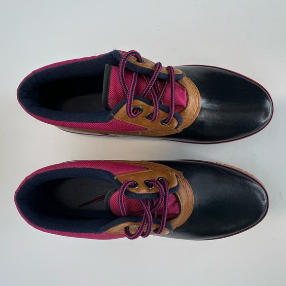 Vintage Bass Calgary Duck Snow Rain Ankle Boots w/Thinsulate, Navy/Pink, size 9 - Picture 6 of 16